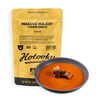 Masové kuličky v rajské omáčce (2 porce) hotové jídla hotovky