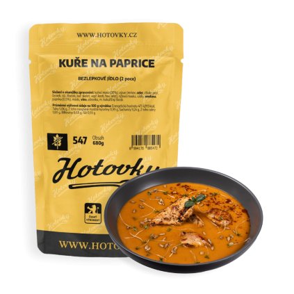 Bezlepkové Kuře na paprice (2 porce) hotové jídla hotovky
