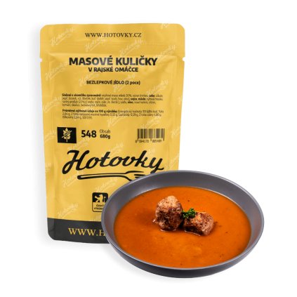 Bezlepkové Masové kuličky v rajské (2 porce) hotové jídla hotovky