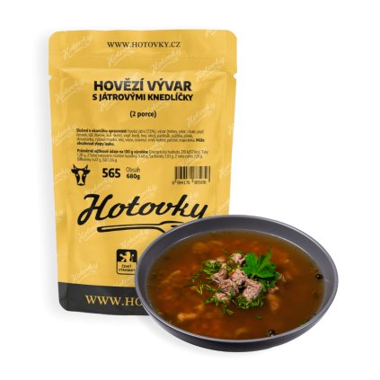 Hovězí vývar s játr.knedlíčky (2 porce) hotové jídla hotovky
