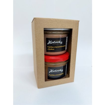 Vánoční sada 2 ks paštik (brusinka a cibulka)