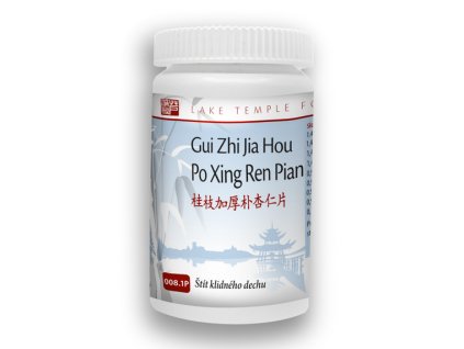 Štít klidného dechu 008.1P Gui Zhi Jia Hou Po Xing Ren Pian tablety 桂枝加厚朴杏仁片