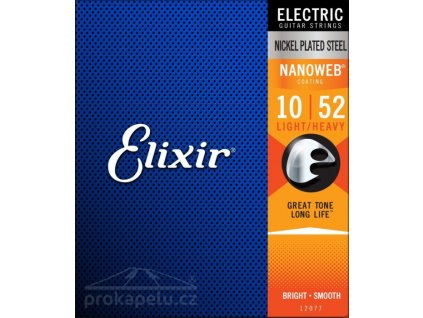 elixir 12077 nanoweb light heavy 10 52 hybrid kovove struny pro elektrickou kytaru original