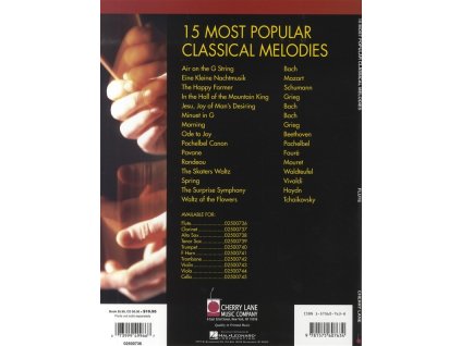 17989 1 15 most popular classical melodies cd flute