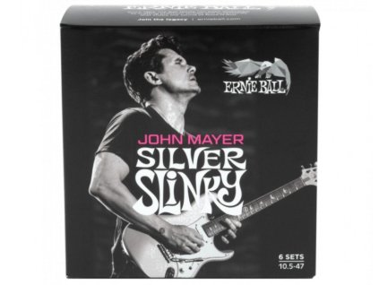Ernie Ball 3817 John Mayer Silver Slinky Limited 6 Sets Nickel 10 5 47 800x600