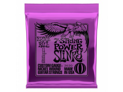 Struny na kytaru Ernie Ball 7-string Power Slinky EB 2620