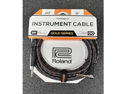 Roland 20ft Instrument Cable, Angled/Straight 1/4""