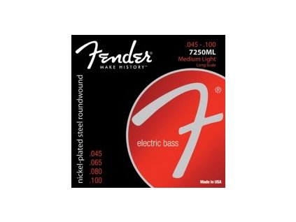 Fender 7250 Super Bass Strings, Nickel Plated Steel, Long Scale, 7250ML .045-.100