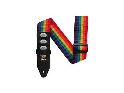 Kytarový popruh s držáky na trsátka Ernie Ball 4188 Rainbow
