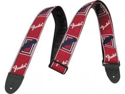 Kytarový popruh FENDER Monogramm Strap - červená/bílá/modrá