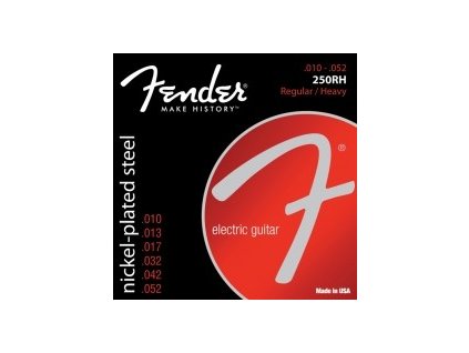 Fender Super 250 Guitar Strings, Nickel Plated Steel, Ball End, 250RH Gauges .010-.052