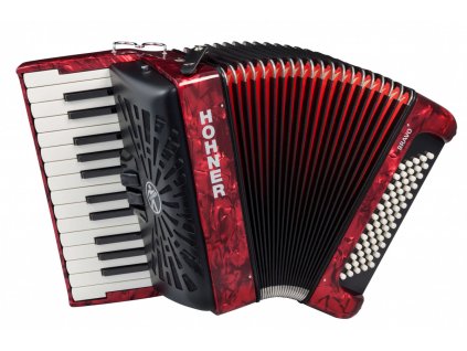 Klávesový akordeon Hohner Bravo II 60 červený Silent Key