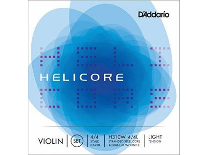 D'Addario Helicore Violin String Set with Wound E, 4/4 Scale, Light Tension