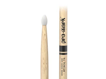 ProMark Classic Attack 7A Shira Kashi Oak Drumstick, Oval Nylon Tip