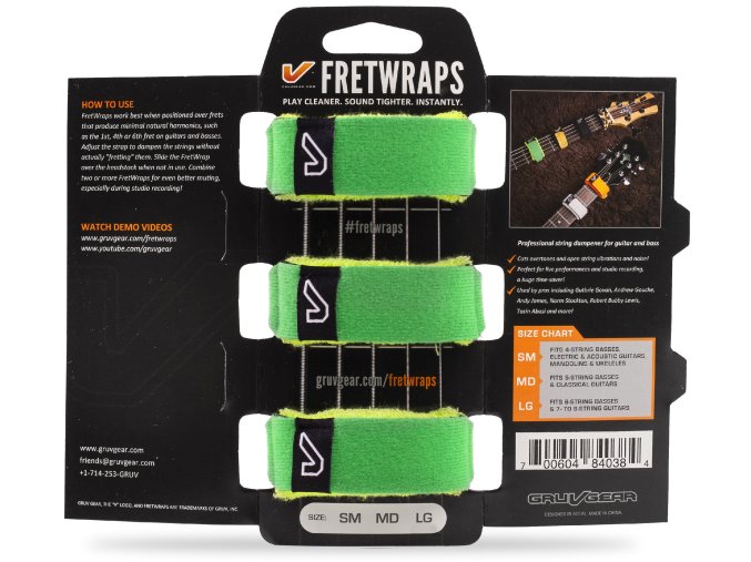 Tlumítko strun GRUVGEAR FretWraps Leaf Green Small - 3 Pack
