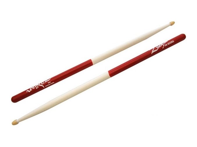 Hickorové paličky ZILDJIAN 5A Acorn Wood White Red Dip