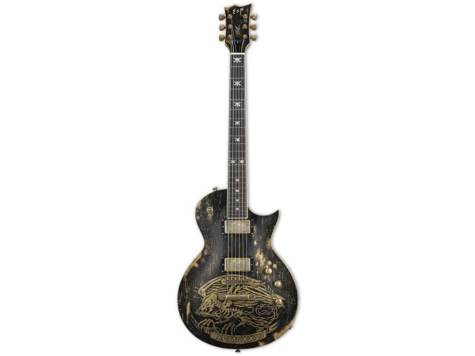 ESP WILL ADLER WARBIRD DISTRESSED BLACK w/ GRAPHIC