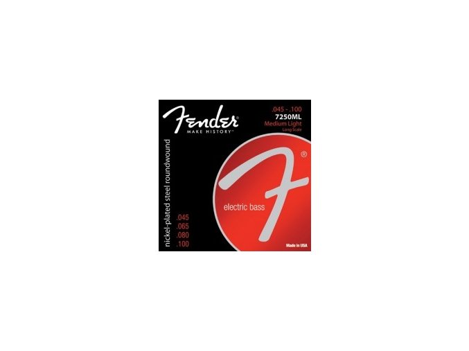 Fender 7250 Super Bass Strings, Nickel Plated Steel, Long Scale, 7250ML .045-.100