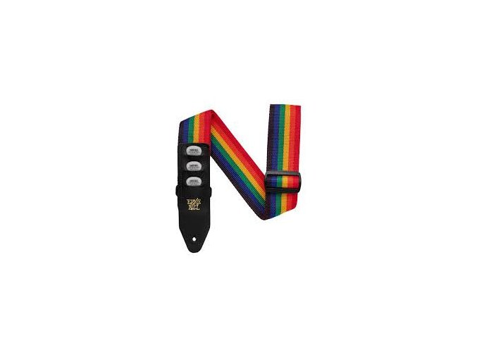 Kytarový popruh s držáky na trsátka Ernie Ball 4188 Rainbow