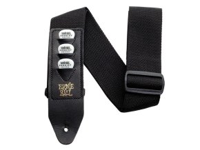 Kytarový popruh s držáky na trsátka Ernie Ball 4039 - černý