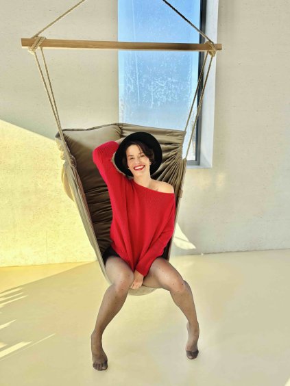 Dospělácké závěsné křeslo - BRUNEI oříškové