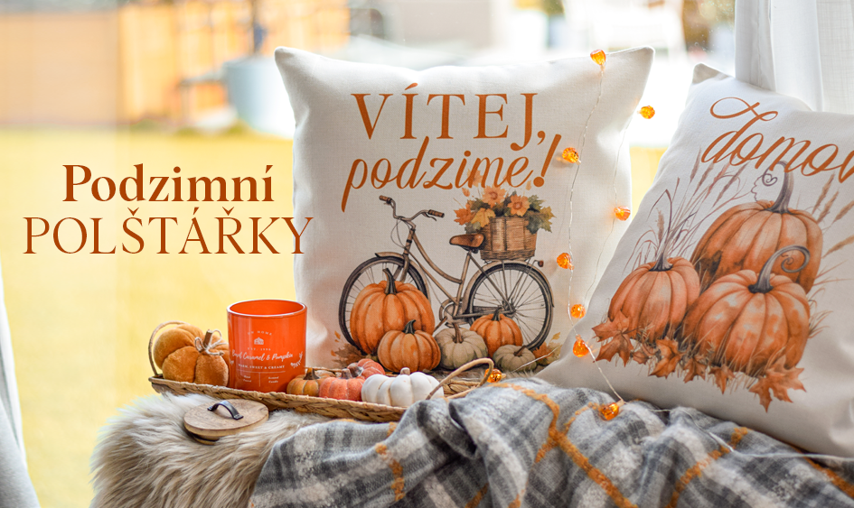 Podzimní polštářky s českým textem