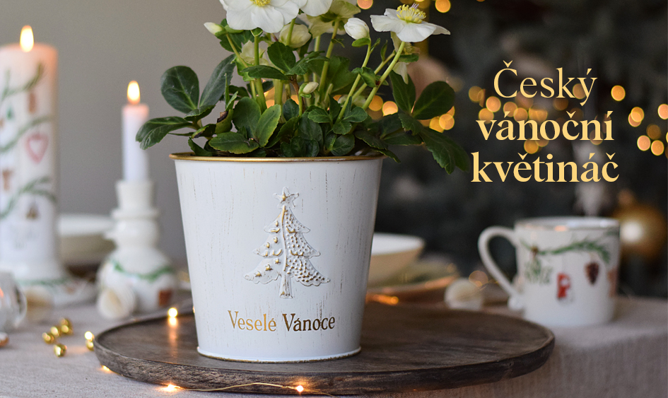 Český vánoční květináč se stromečkem