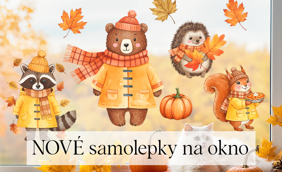 Podzimní samolepky na okno