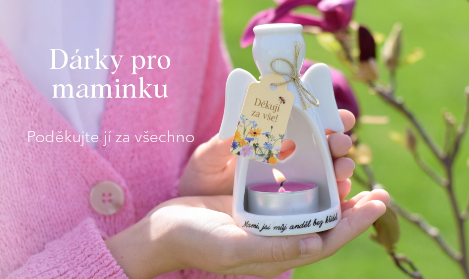 Porcelánový anděl na svíčku - Top dárek pro maminky