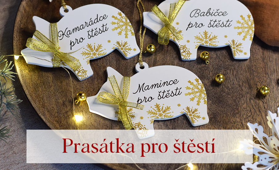 Dřevěné ozdoby - Prasátka pro štěstí