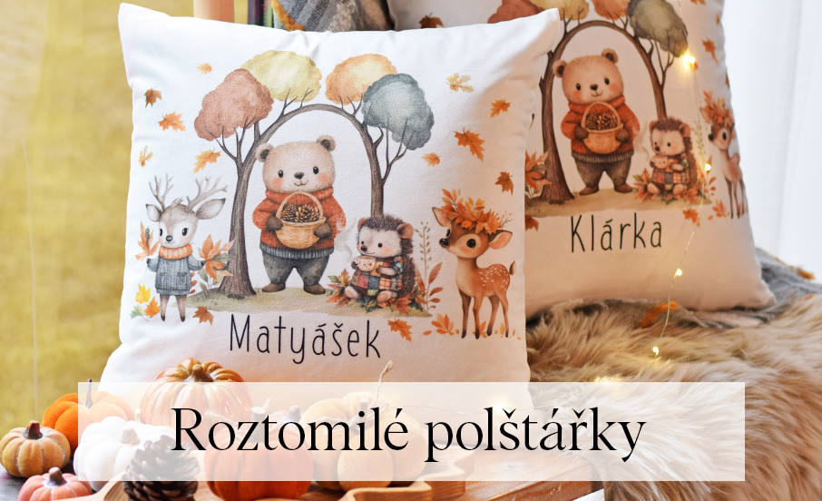 Podzimní polštářky pro děti se jménem