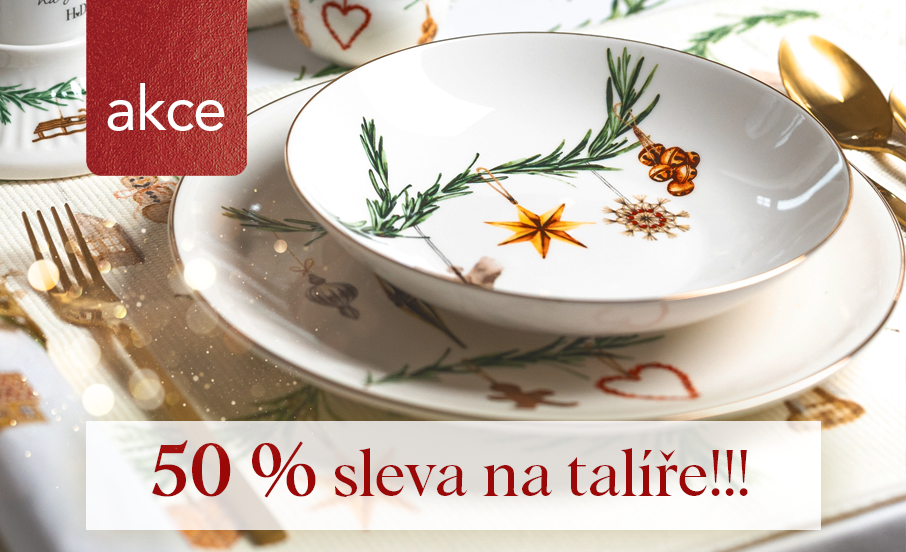 Sleva na porcelánové vánoční talíře 50 %