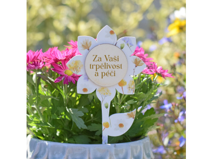 Zápich barevná kytička - Za Vaši trpělivost a péči