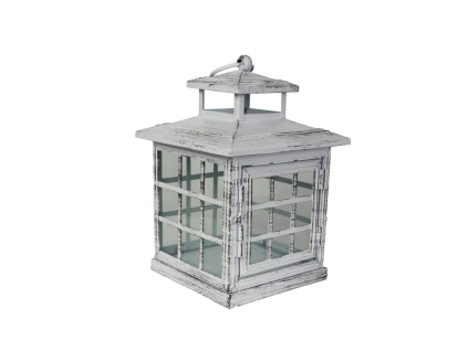 Kovová lucerna - bílá, 4 cm x 20 cm