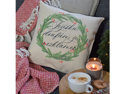 Vánoční polštář - Ježíšku, doufám, že nezklameš!