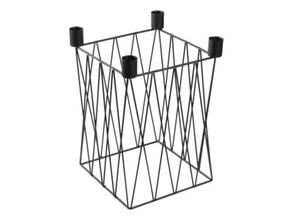 Kovový adventní svícen - 28x17 cm - černý