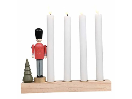 Adventní svícen s Louskáčkem - dřevěný