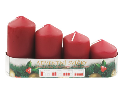 Adventní svíce, bordó, postupka - velké