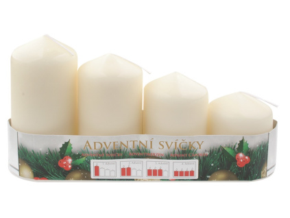 Adventní svíce, krémová postupka - střední