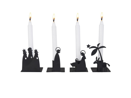 Set kovových adventních svícnů - 18x6,5 cm