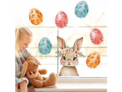 Samolepka na okno - Zajíček a kraslice