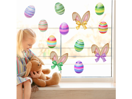 Samolepka na okno - Vajíčka a ouška