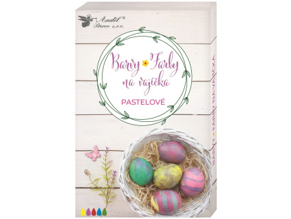 Barvy na vajíčka pastelové v tabletách, 5 ks, rukavice