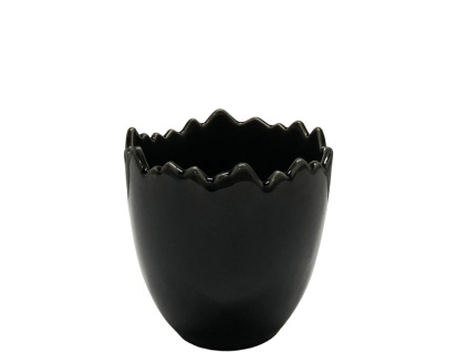 Keramický květináč Felix - černý, 8x7,5 cm