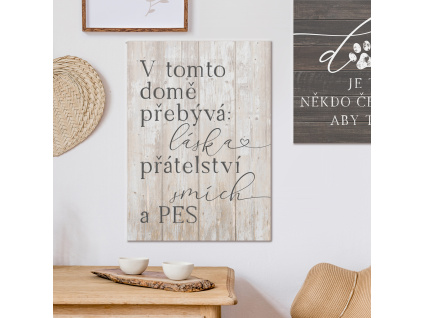 Cedulka - V tomto domě přebývá pes.