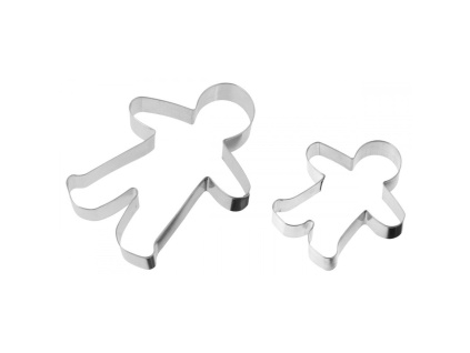 Sada 2 vykrajovátek ve tvaru postavičky, kov