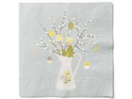 Velikonoční ubrousky - kočičky ve váze - 20 ks