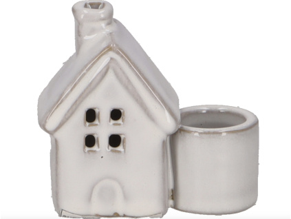 Keramický svícen - domeček, 7,4x7 cm
