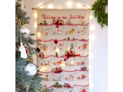 Adventní látkový kalendář  - Vánoční skřítci