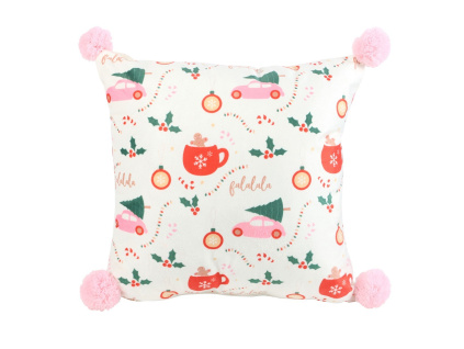 Vtipný vánoční polštářek - růžový